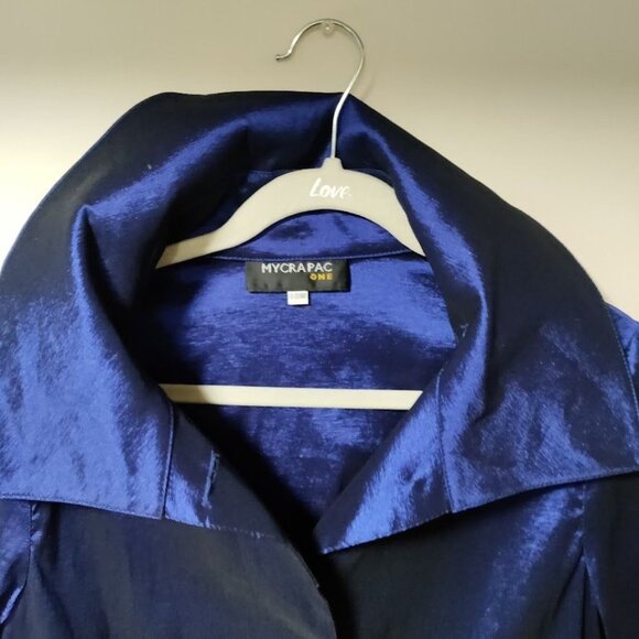 Mycra Pac Artsey Lagenlook Layering Outerwear Gorpcore Raincoat Blue Size Medium - Picture 5 of 13